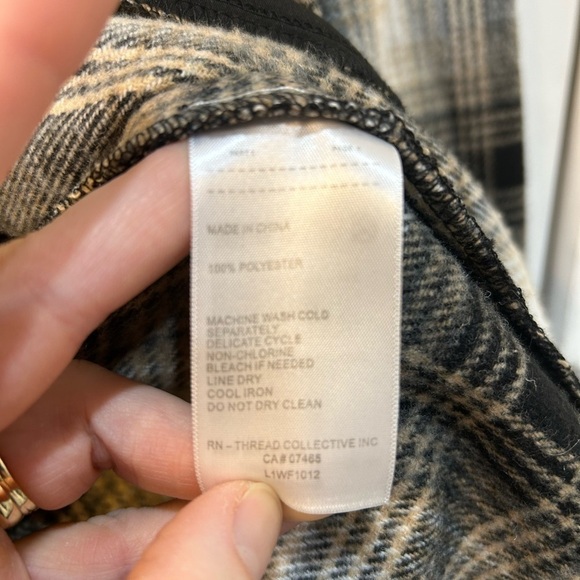 Laundry Bohemian Shacket Plaid Collared Snap Button Front Belted Women’s Sz XL - Picture 10 of 10